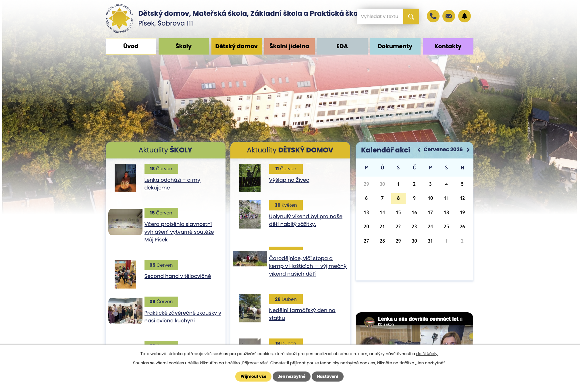 Dětský domov a školy Písek — web